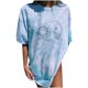 thumbnail image 2 of Puntoco Blusa de manga corta informal con estampado de sol y luna vintage para mujer Puntoco Puntoco-2839, 2 of 8