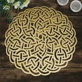 thumbnail image 5 of Gold Wood Carved Trivet Round Placemats for Dining Table Heat Resistant Easy to Care Table Mats Kitchen and Décor Set of 2 Pieces, 5 of 7