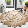 thumbnail image 2 of SAFAVIEH Natural Fiber Griselda Geometric Area Rug, Ivory/Natural, 4' x 4' Round, 2 of 7