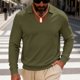 thumbnail image 1 of pstuiky camisetas de manga larga para hombre, Blusa informal de manga larga con cuello en V y solapa para hombre, de color liso top de hombre xl, 1 of 6