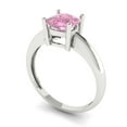 thumbnail image 2 of Solitaire Engagement Ring for Women - 1.5ct Simulated Pink Diamond in 14K White Gold Promise Ring, 2 of 6