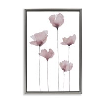 Stupell Industries Standing Tall Blossoms Plants & Flowers Painting Gray Floater Framed Canvas Art Print Wall Art, 21 x 31