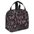 thumbnail image 3 of Black Ditsy Floral Lunch Bag Thick Aluminum Foil Cooler Tote for Women Work Picnic Gift, 3 of 7
