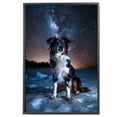 thumbnail image 2 of Starry Night Canvas Inspired Miniature American Shepherd Dog Pet Family Friend Peace Oil Painting Art Print Poster Wall Decor, 2 of 6