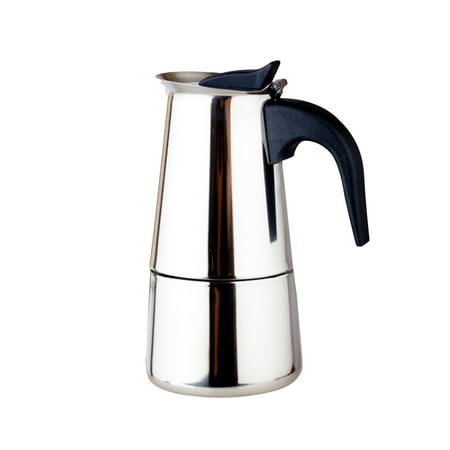 

Frcolor Stainless Steel Moka Coffee Maker Mocha Espresso Latte Stovetop Filter Coffee Pot Percolator Tools Easy Clean for Home Office (200ML)