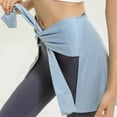 thumbnail image 4 of Women Solid Color Wrap Skirt Yoga Hip Scarf Sport Tennis Athletic Workout Running Cover Up Tie Up Short Skirt Shawl, 4 of 8