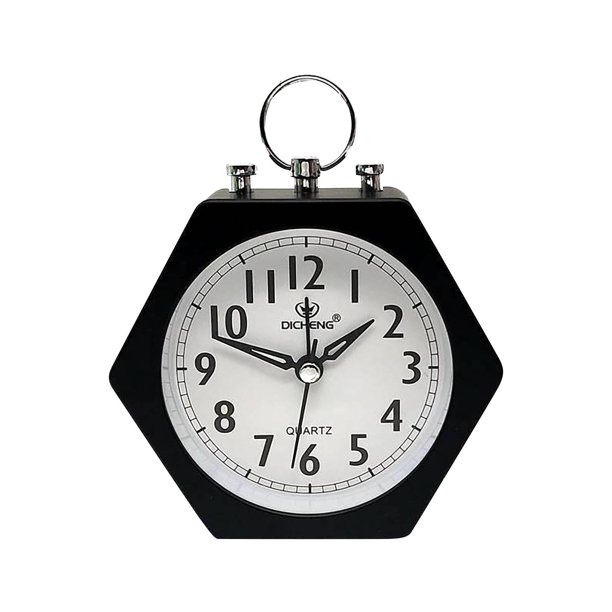 Reloj Despertador Mudo para Estudiantes Negro, Reloj de Despertador de Moda y Personalidad para Niños en la Mesita de Noche