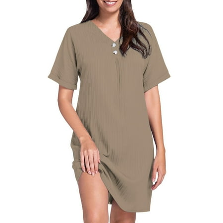 Voryss Beach Cover Ups for Women Short Sleeve Swimsuit Coverup Button Down Bikini Bathing Suit Cover Up Dress Shirt.