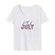 thumbnail image 1 of Camiseta para mujer Yuyangstore verano casual elegante deportiva básica, 1 of 7