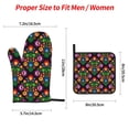 thumbnail image 2 of Daiia Traditional Floral Polish Pattern Oven Mitts and Pot Holders 4 pcs Set,High Heat Resistant 500 Degree Extra Thicken Long Kitchen Cotton Oven Glove, 2 of 6