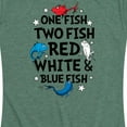 thumbnail image 3 of Dr. Seuss - Red, White and Blue Fish - Americana - Women's Short Sleeve Graphic T-Shirt, 3 of 6