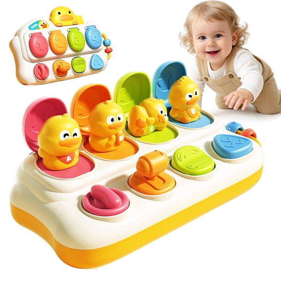 Cause and Effect Toy – Developmental Toy with Buttons & Colors – Color Sorting Animal Toys – for Kids, Toddlers, Babies – 18  Months