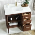 thumbnail image 5 of Vinnova San 42" Single Sink Wood Bath Vanity with Grain Stone in Natural Walnut, 5 of 16