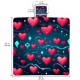 thumbnail image 2 of Valentine's Day Portable Canvas Picnic Blanket Waterproof Backing for Outdoor Travel - Foldable and Compact Mat for Camping and Beach - Blue Stripe Pattern - Easy to Clean and Durable Materials, 2 of 6
