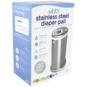 Ubbi Stainless Steel Diaper Pail, Odor Locking, No Special Bag Required, Award-Winning, Registry Must-Have, Chrome