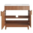 thumbnail image 5 of Sink Vanity Cabinet, White Walnut, Melamine Wood , Hotel Bedroom Bathroom, Modern Contemporary HB36124, 5 of 11
