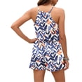 thumbnail image 4 of TARAINYA Women Summer Rompers Casual V-Neck Spaghetti Strap Loose Short Jumpsuit with Pockets, 4 of 8