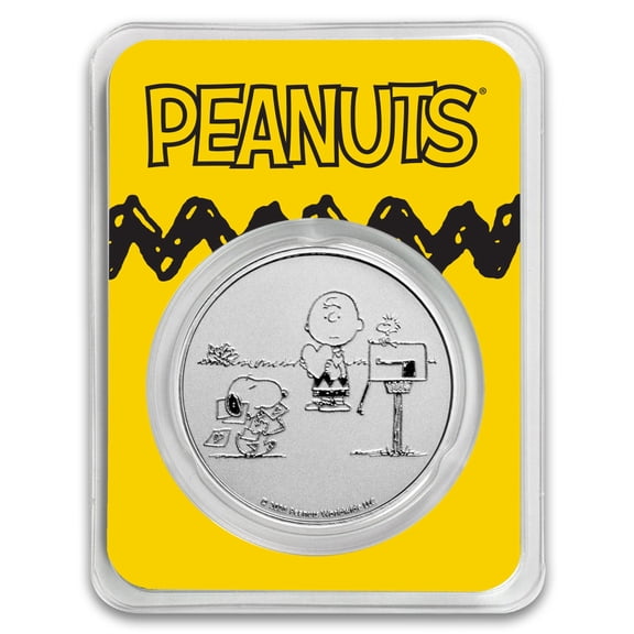 Peanuts® Snoopy and Charlie Brown Valentine 1 oz Silver in TEP