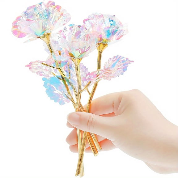 20Pcs Galaxy Rose Colorful Artificial Flowers Crystal Flowers Best Gifts for Mother's Day Thanksgiving Valentine's Day Wedding Birthday Party
