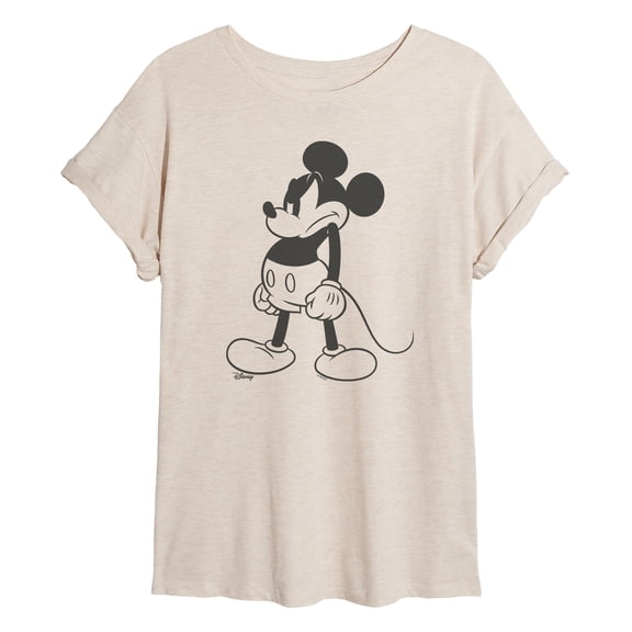 Disney - Mad Stand Mickey - Juniors Oversized Graphic T-Shirt