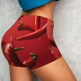 thumbnail image 4 of Susaid Floating Red Chili Peppers Print Intensify Workout Shorts for Women Seamless Scrunch Short Gym Yoga Running Sport Active Exercise Fitness Shorts-Medium, 4 of 8