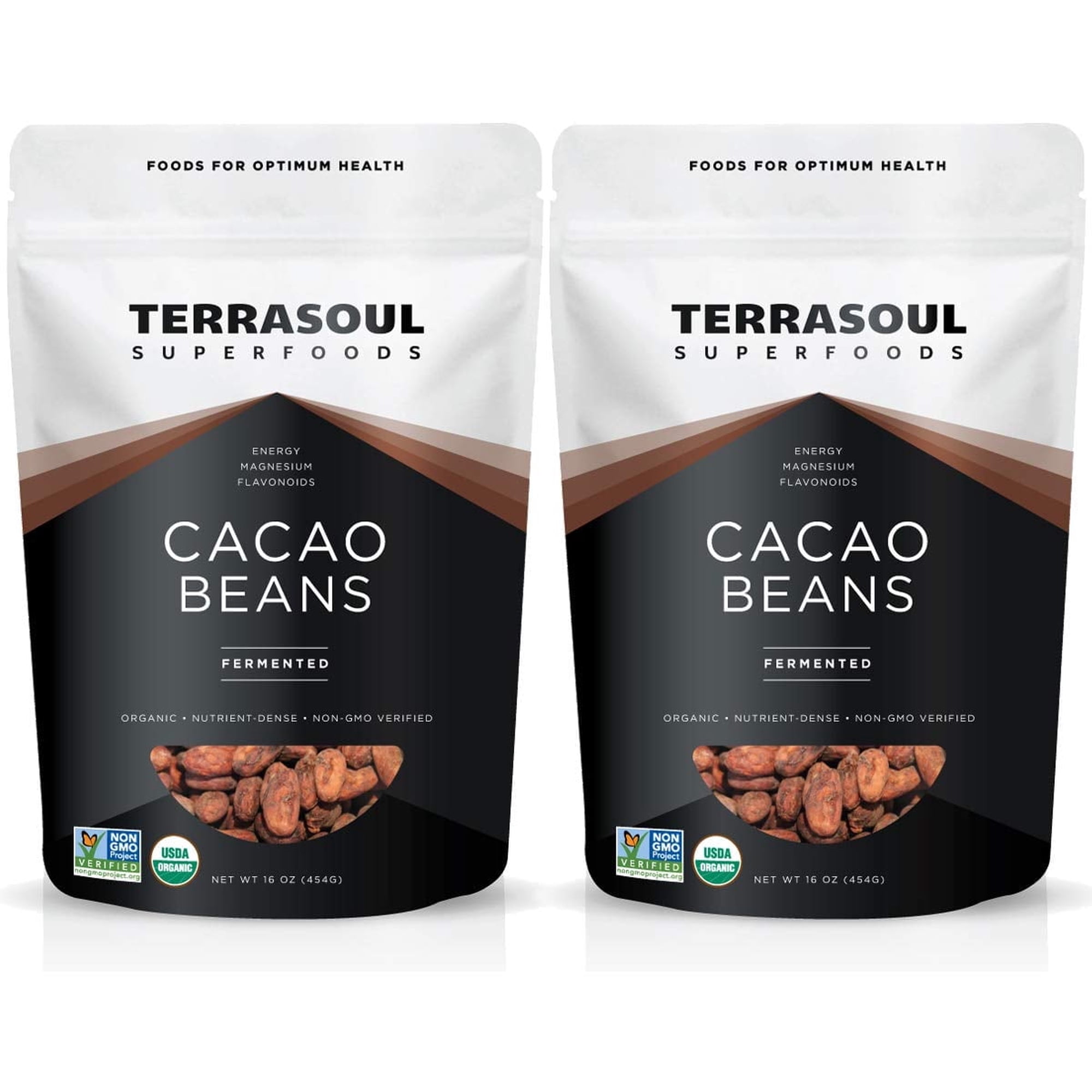 Terrasoul Superfoods Organic Raw Criollo Cacao Beans, 2 Lbs (1 Lb 2-Pack) - Raw Chocolate Goodness for Baking, Snacking, and Homemade Chocolate Creations