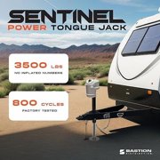 Bastion Distribution Glacier Sentinel Electric Jack & Cover | 3500lb Capacity | A-Frame | IP65 Switches | 90 Degree Twist Mount | Panoramic LED | BD-E3500S-WHT