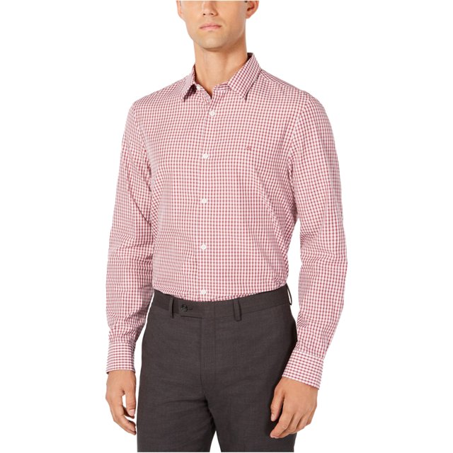 Calvin Klein - Camisa con botones de algodón y cachemir para hombre, rojo, extragrande Calvin Klein Botones al frente