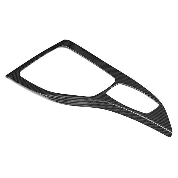 Cubierta decorativa interior del automóvil, volante a la izquierda Fibra de carbono Accesorios interiores automotrices Embellecedor de la cubierta del panel de engranajes Instalación sin esfuerzo