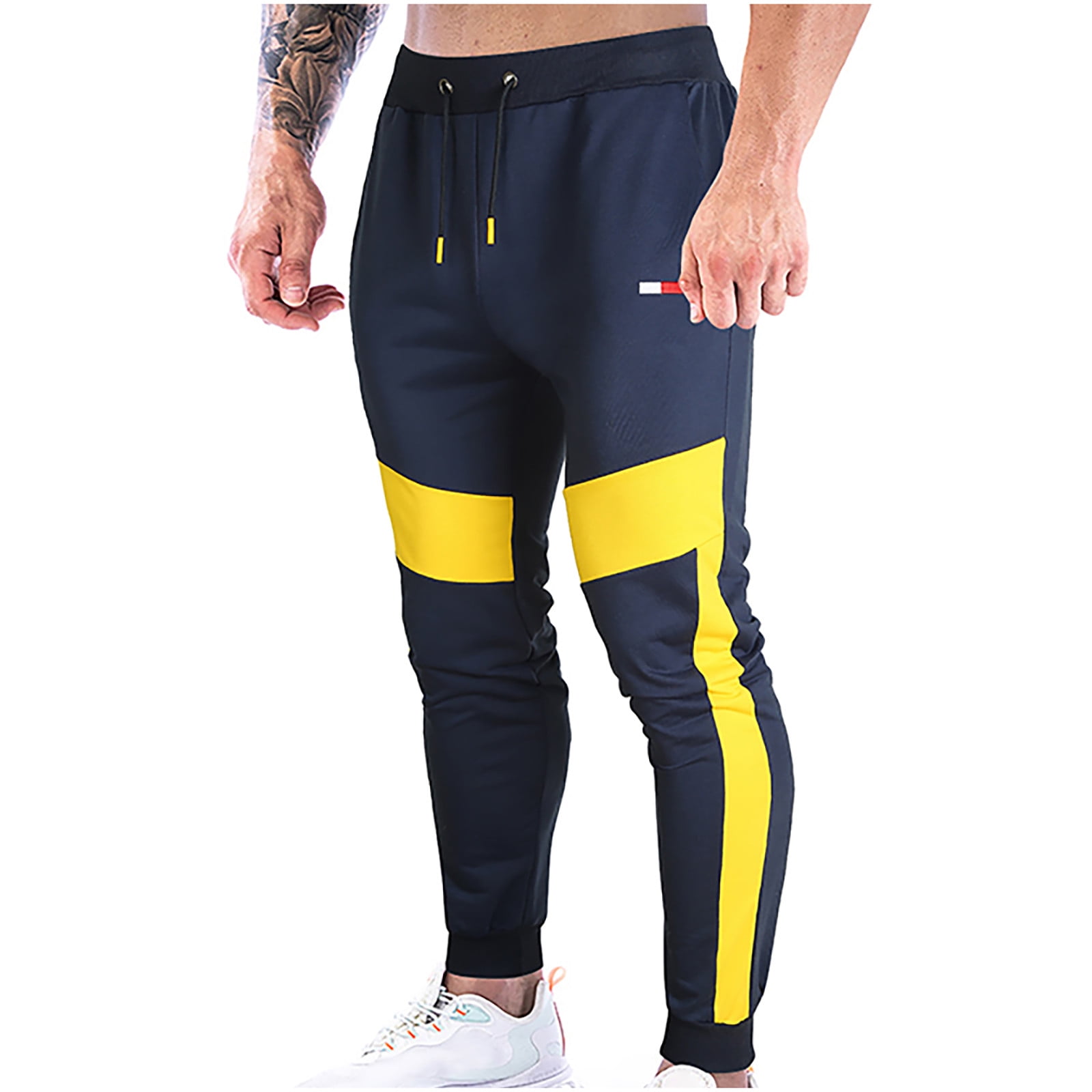 Men s Color Block Breathable Drawstring Sweatpants Kuwait Ubuy