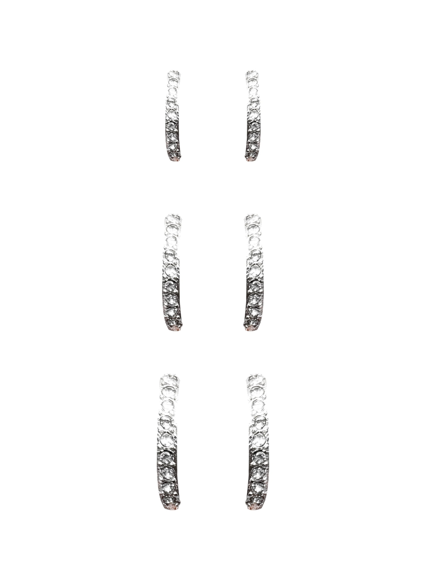 Time and Tru Hoop Earrings, Silvertone, 14mmx17mmx20mm, 3
