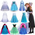 thumbnail image 2 of Disfraz de princesa Elsa y Anna de Frozen para niñas de Disney para Halloween, disfraz de reina de las nieves, vestido de fiesta de carnaval y cumpleaños para niños, 2 of 5