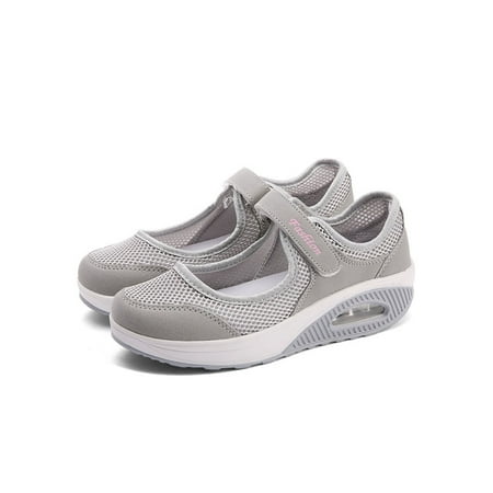 

Fangasis Women s Casual Air Cushion Platform Mesh Mules Sneaker Nurse Shoes Mary Jane Shoes US Size 4.5-11