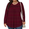 thumbnail image 2 of fatyb Plus Size Tops for Women Long Sleeve Casual Pleated Tunic Tops Womens Dressy Loose Tee Blouses, 2 of 6