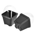 thumbnail image 1 of Uxcell 3.9" Maceta cuadrada de plástico para vivero con tapa, paquete de 5, color negro, 1 of 1