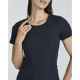 thumbnail image 3 of Real Essentials 4 Pack: Women's Ribbed Knit Short Sleeve Crew Neck T-Shirt (Available in Plus), 3 of 6