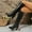 Black, variant on Bnwani Boots for Women Knee High Fashion Toe High-Heel Thick Chunky High Knee-High Versatile Casual Solid Retro Knight Boot Black Size 5.5
