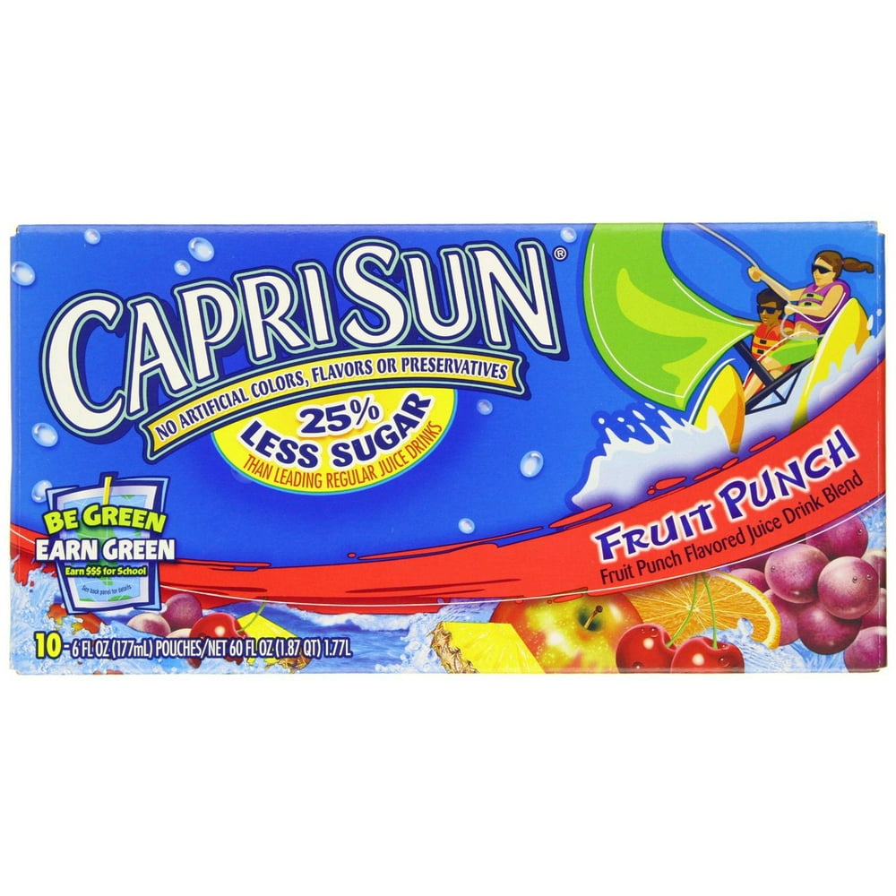 4 PACKS Capri Sun Juice Drink, Fruit Punch, 10Count, 6Ounce Pouches