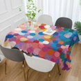 thumbnail image 2 of Yayeee Tablecloths 54" x 54" Rectangle Wrinkle Resistant Party Table Cover, Light Colorful Circles, 2 of 8