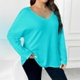 thumbnail image 4 of hotojiny Womens Plus Size Tops Casual Long Sleeve V Neck Comfy T Shirts Lounge Baggy Lightweight Soft Blouse, 4 of 7