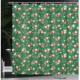 thumbnail image 3 of Ambesonne Christmas Shower Curtain, Happy Santa Snow Candy, 69"Wx70"L, Emerald Dark Pink, 3 of 4