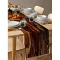 thumbnail image 6 of Brown Marble Table Runner 72 Inches, Ombre Abstract Striped Mottled Aesthetic Bed Runner Dresser Scarves Tabletop for Indoor Outdoor Parties/Ceremony/Banquet, 14" x 72", 6 of 8