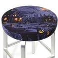 thumbnail image 3 of Disketp Mystery House Halloween Night Funda Redonda para Taburete, Funda de Cojín para Silla de Bar Suave y Elástica-12 inch, 3 of 7