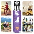 thumbnail image 7 of Yayeee 33oz Insulated Water Bottle Double Wall Stainless Steel with Flip Straw Lid, Halloween Purple Ghosts, 7 of 7