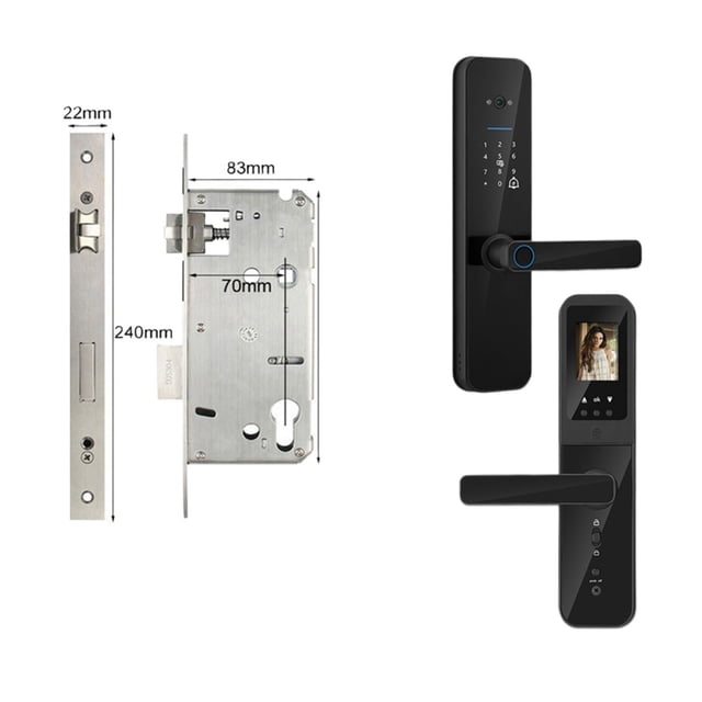 Door Lock, Tuya Digital Electronic Smart Door Lock With Biometric Camera Fingerprint Smart Card Password Key Unlock ,Easy to Install