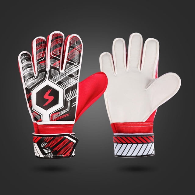Colaxi Gants de Gardien de Soccer Gants de Gardien de Soccer Équipement de Protection des Doigts Accessoires Gants d'Entraînement Enfants Ados Rouge Taille 6