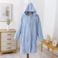 thumbnail image 4 of XIAOCHA Men's Hooded Front Button Bath Robe Long Sleeve Relaxed Fit Fall Night Gown, 4 of 6