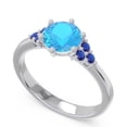 thumbnail image 2 of 2.15 Carat Round Cut Blue Topaz & Blue Sapphire Gemstone Unique Proposal Ring for Women Solid 14K White Gold Size 9 by Diamond-Capitals, 2 of 7