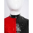 thumbnail image 5 of Hansber Boys Hip Hop Street Jazz Dance Outfit Kids Color Block Sleeveless Tank Top with Sequin Shorts Set Red 12, 5 of 7