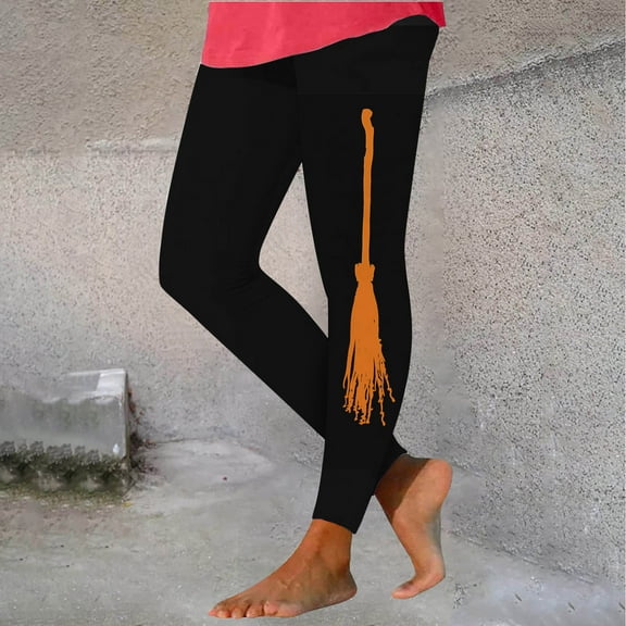 VBTAPA Womens Halloween Leggings 2024 Trendy Black Cat Printed High Waisted Stretch Yoga Running Pants Novelty Holiday Party Tights Buttery Soft Ankle Length Leggings Holiday Deals Black#2 XXXL